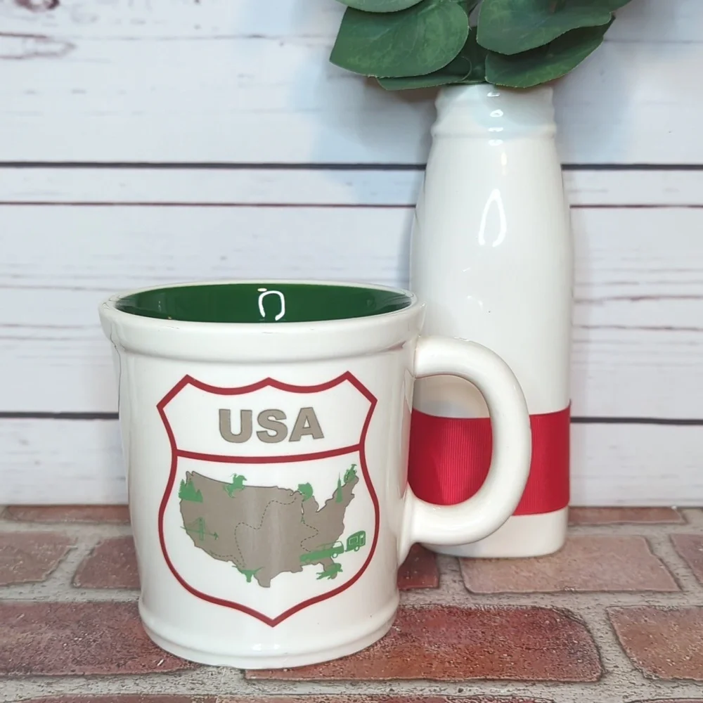 Vintage‎ Magenta Map of United States of America USA Large Oversized Coffee Mug